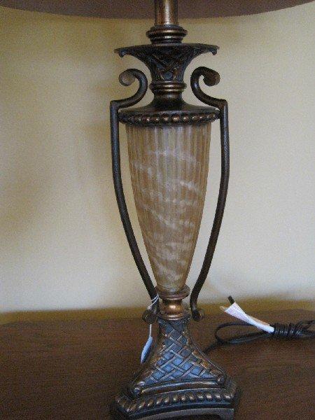 Classic French Style Urn Form Table Lamp Resin Slag Finish Vertical Design Font