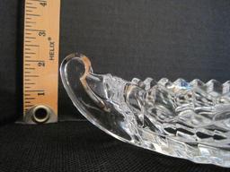 Fostoria American Pattern Crystal 2 Part Relish Dish Canoe Shape