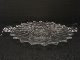 Fostoria American Pattern Crystal Double Handled Serving Tray