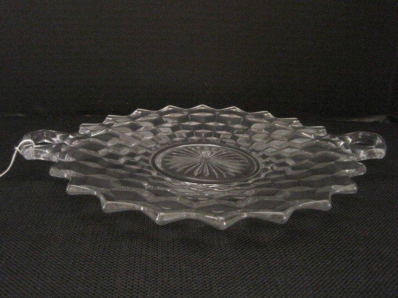 Fostoria American Pattern Crystal Double Handled Serving Tray