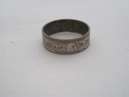 Lot - Clark & Coombs Mfg.Co. Sterling Band Embossed w/ Hearts