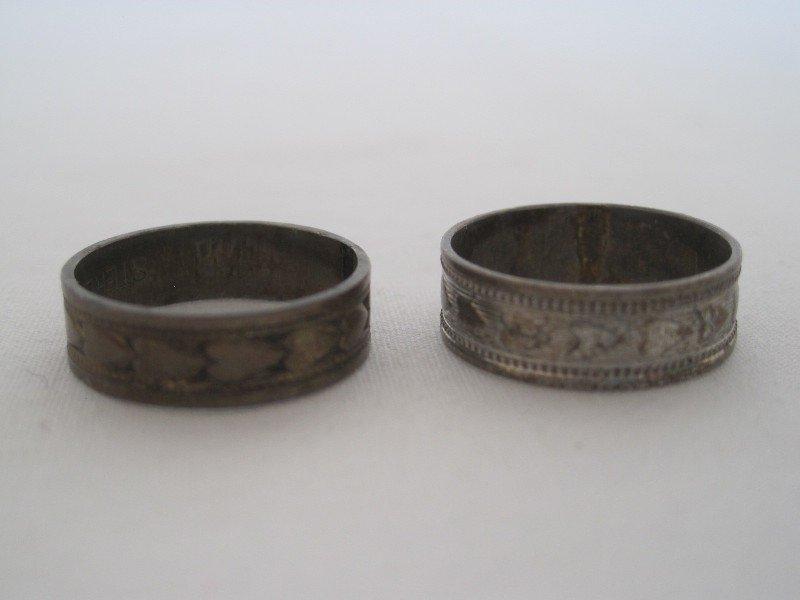 Lot - Clark & Coombs Mfg.Co. Sterling Band Embossed w/ Hearts