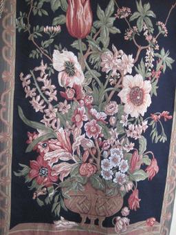 Tapestries Ltd. Still Life Floral Arrangement Tapestry w/ Tassels