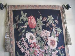 Tapestries Ltd. Still Life Floral Arrangement Tapestry w/ Tassels