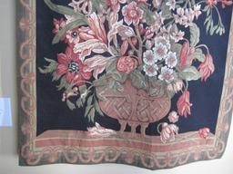 Tapestries Ltd. Still Life Floral Arrangement Tapestry w/ Tassels