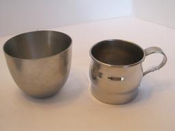 Lot - Stieff Pewter Williamsburg Porringer Bowl, Revere Pewter Jefferson Cup