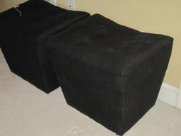 Pair - Modern Contemporary Black Upholstered Ottoman's