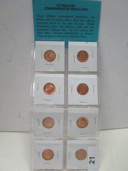 8 U.S. Treasury Mint Medallions