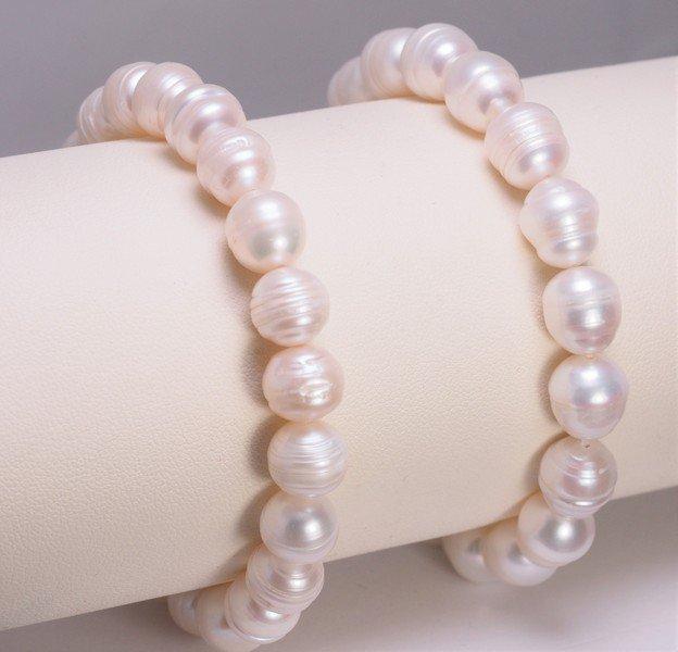 Pair- 2 Freshwater Pearl Adjustable Bracelets