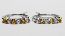 Sterling Silver and Citrine Earrings