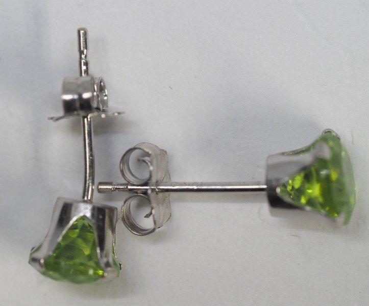 10kt White Gold Peridot Earrings