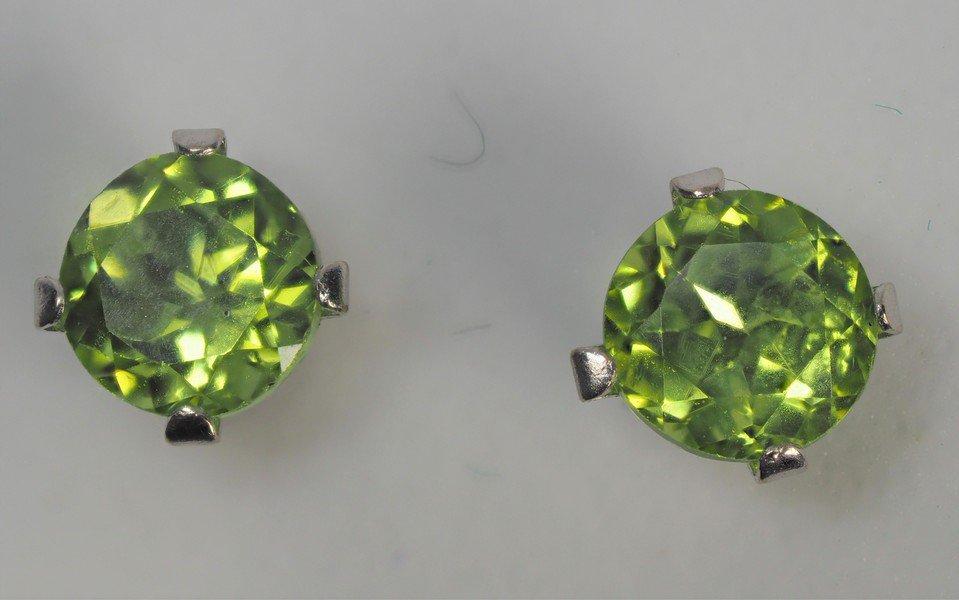 10kt White Gold Peridot Earrings