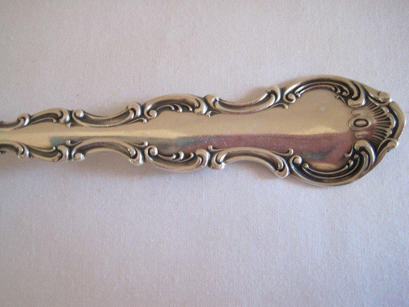 Gorham Sterling Strasbourg Pattern Scrollwork & Plume Design Silverware Serving Table Spoon