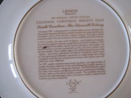 Lenox Colonial Christmas Wreath Series Limited Edition Porcelain Plate 1991 in Box