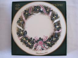 Lenox Colonial Christmas Wreath Series Limited Edition Porcelain Plate 1991 in Box