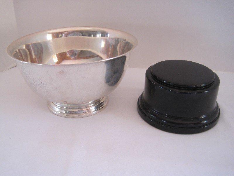 International Sterling Paul Revere Reproduction Footed Bowl w/ Molded Black Plinth Base