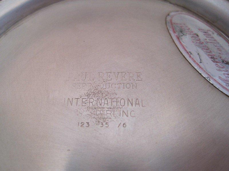 International Sterling Paul Revere Reproduction Footed Bowl w/ Molded Black Plinth Base