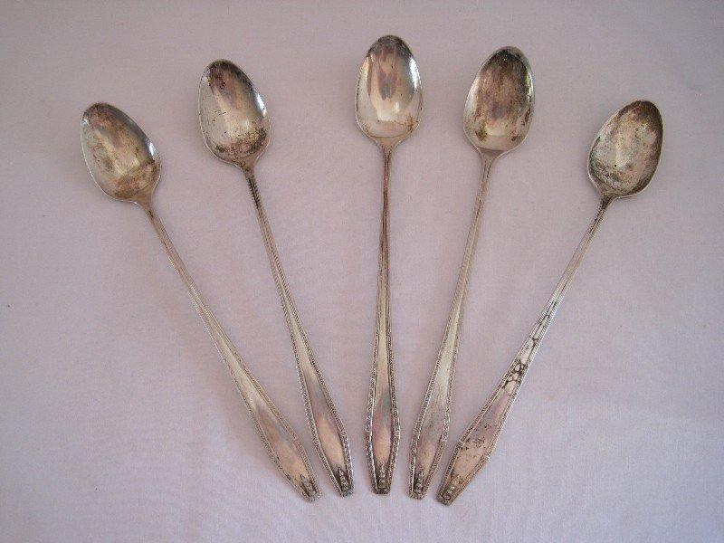 5 State House Sterling Formality Pattern Silverware Iced Teaspoons