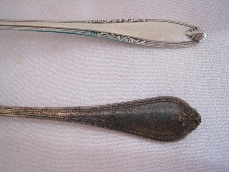 Manchester Silver Co. Sterling Leonore Pattern Sugar Shell Spoon 6" & Rylan Sterling Teaspoon