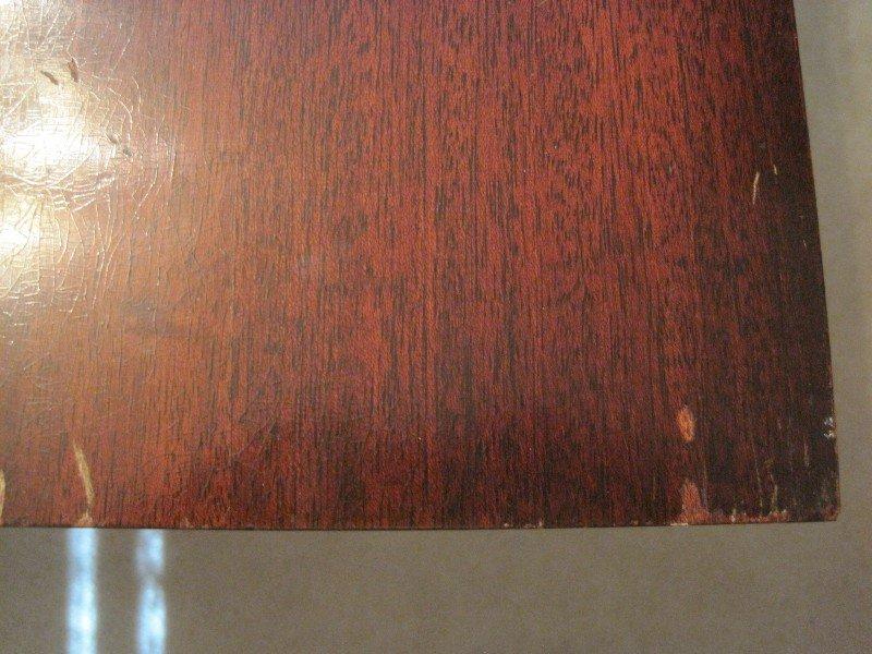 Mahogany Drop Leaf Table w/ Drawer, Boxstring Inlay on Tapered Legs