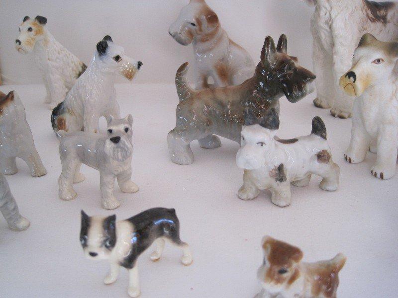 20 Porcelain Dog Figurines Airdale, Scottish Terrier, Etc.