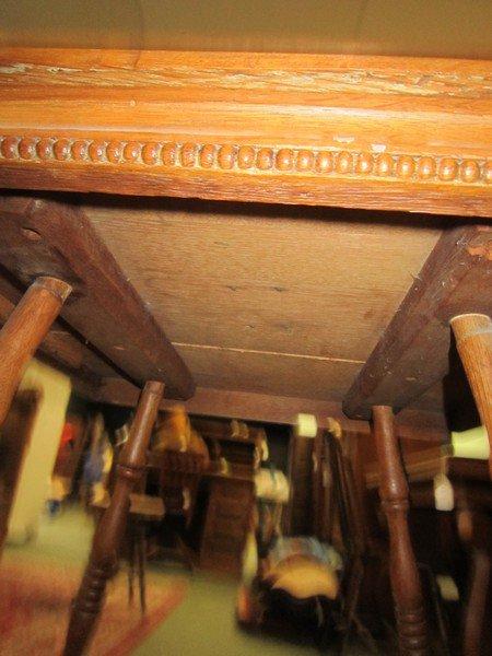 Wooden 2-Tier Side Table, Beaded Ridge, Brass Rolled Feet