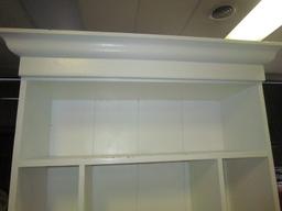 White Wooden Shelving Kitchen Cabinet, Pair Hutch Doors, 1 Inlay Shelf