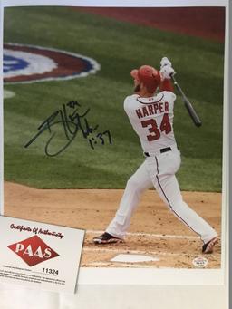 Bryce Harper Signed Photograph w/ PAAS CoA