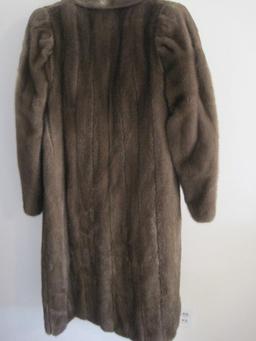 The Evans Collection Full Length Fur Coat w/ Silk Lining