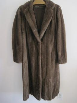 The Evans Collection Full Length Fur Coat w/ Silk Lining