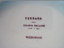 6 Wedgwood Ferrara Plum Pattern Flowers, Ships & Buildings Design Plates (7 1/8" Diameter)