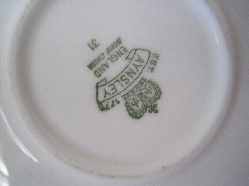 Lot - Aynsley Bone China Demitasse Cup/Saucer Floral Pattern, Pink Pressed Glass Ladle