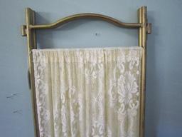 Brass/Metal 3 Door w/ Embroidered Fabric Covers, Ornate Floral Motif