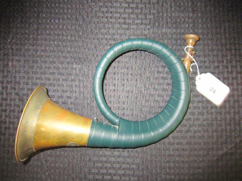 Fürst-Pless Brass Hunting Horn w/ Leather Strap & Chain