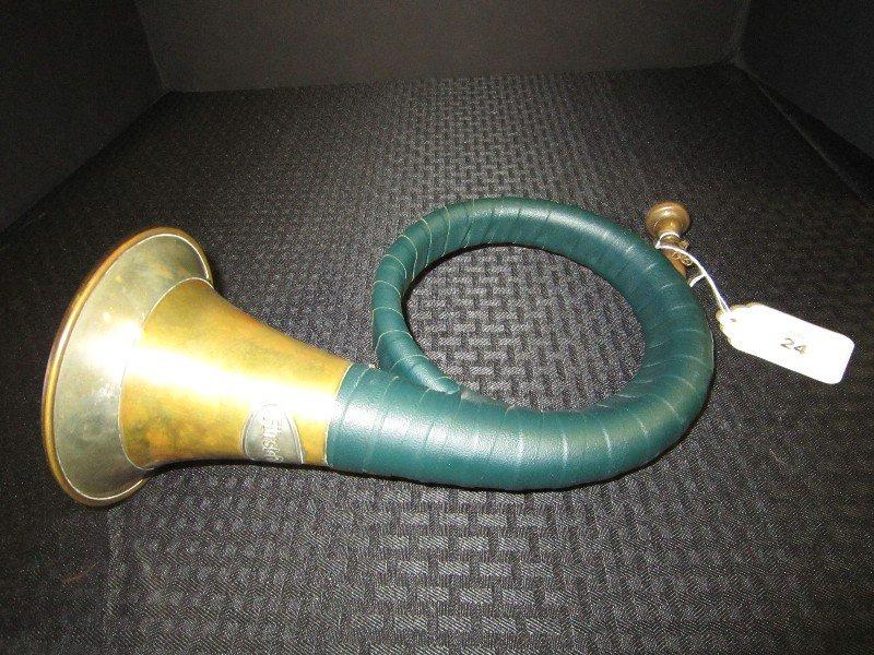 Fürst-Pless Brass Hunting Horn w/ Leather Strap & Chain