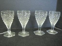 4 Fostoria American Pattern Wine Stems