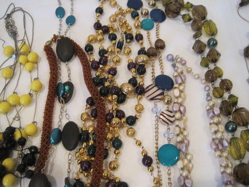 Fashion Jewelry Misc. Lot - Beaded, Multifaceted, Gold Tone Necklaces