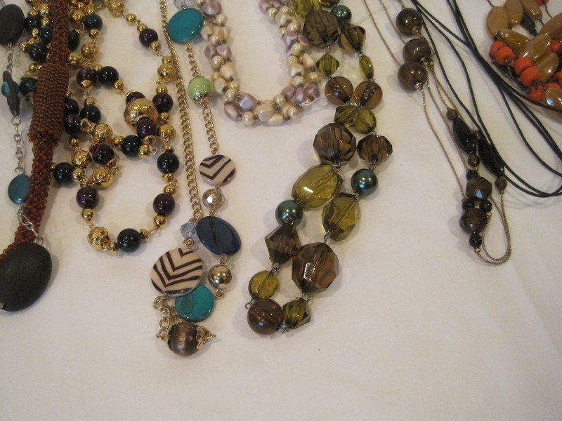 Fashion Jewelry Misc. Lot - Beaded, Multifaceted, Gold Tone Necklaces