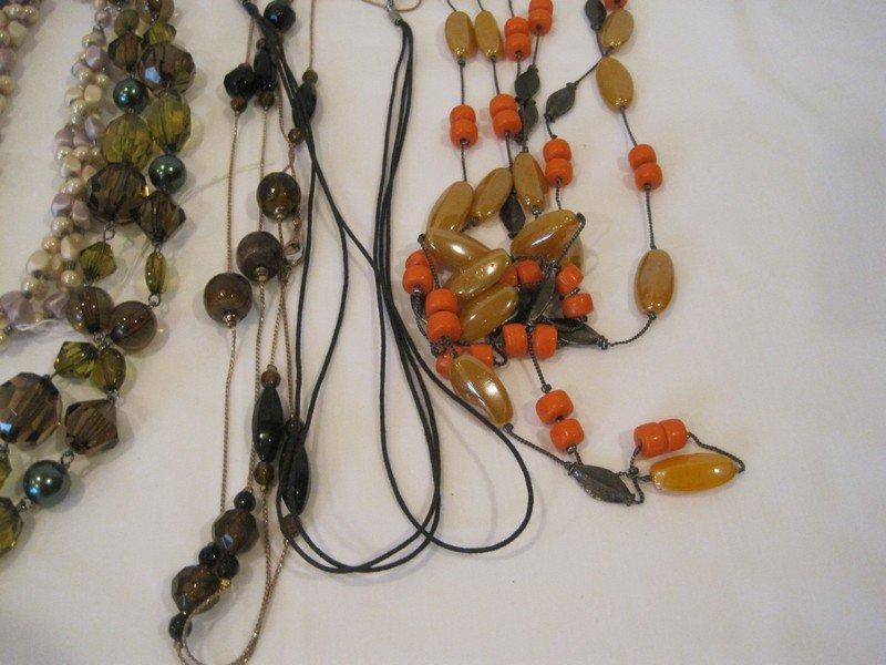 Fashion Jewelry Misc. Lot - Beaded, Multifaceted, Gold Tone Necklaces