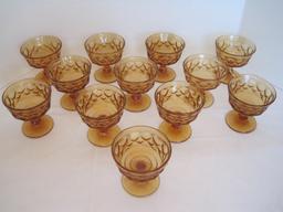 12 Noritake Perspective Pattern Amber Champagne/Tall Sherbets