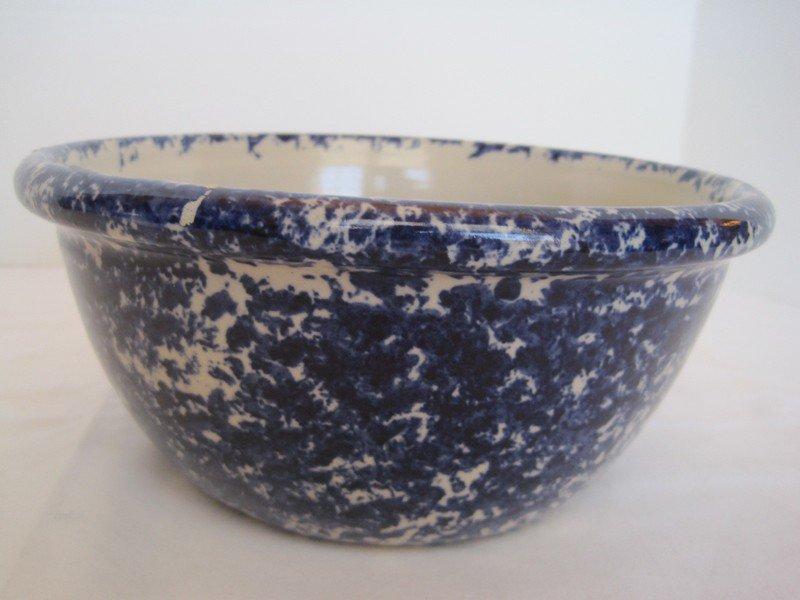 Pottery Blue Spongeware Bowl