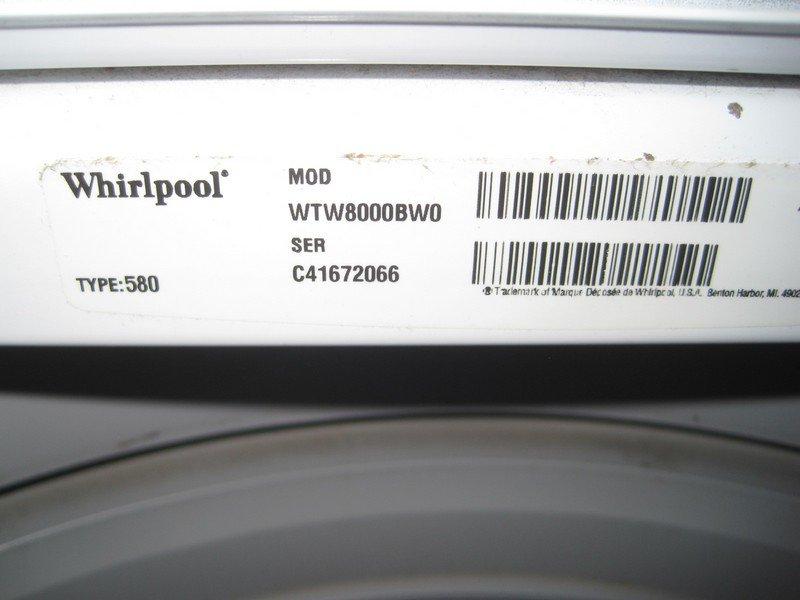 White Whirlpool Cabrio Platinum Eco Monitor Washing Machine