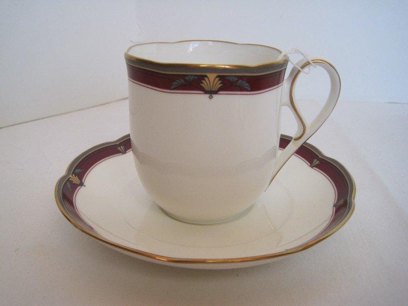 5 Pieces - Setting Noritake Bone China Queen's Splendor Pattern Maroon & Blue Bands