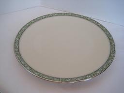 6 Pieces - Lenox China Adrienne Pattern White Scrolls, Dots Design 2 Plate 10 1/2", Plate 7 7/8"