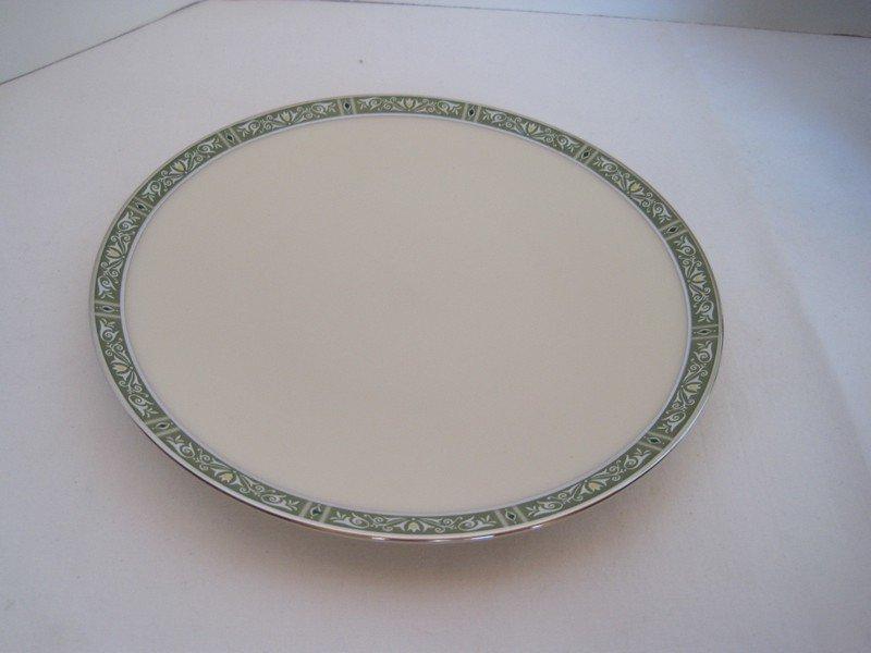 6 Pieces - Lenox China Adrienne Pattern White Scrolls, Dots Design 2 Plate 10 1/2", Plate 7 7/8"