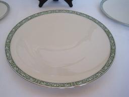 6 Pieces - Lenox China Adrienne Pattern White Scrolls, Dots Design 2 Plate 10 1/2", Plate 7 7/8"