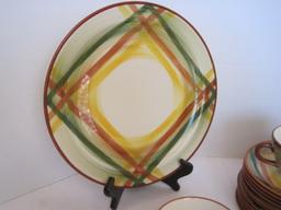 47 Pieces - Home Spun Hand Painted Pattern by Metlox Poppytail Vernonware