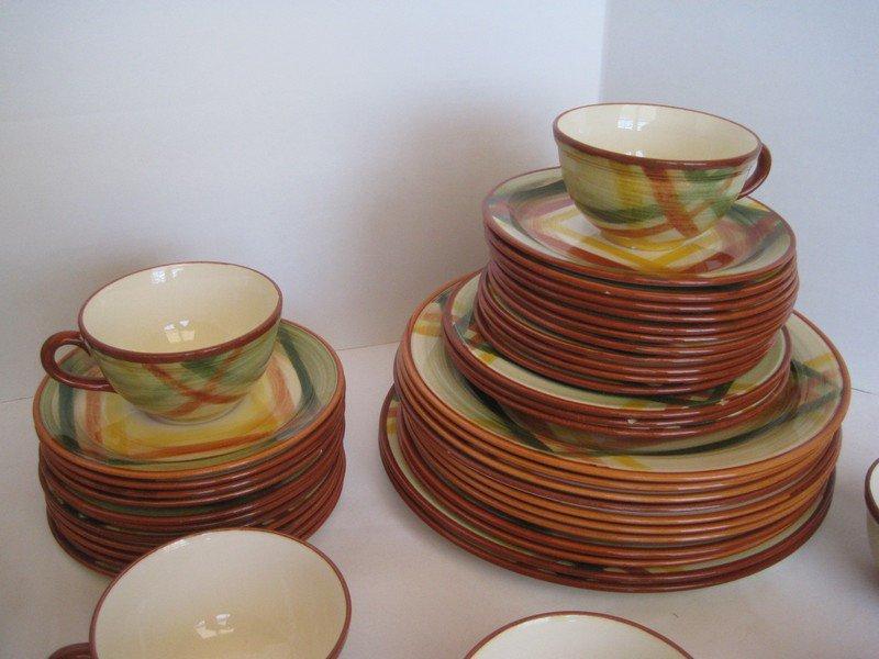 47 Pieces - Home Spun Hand Painted Pattern by Metlox Poppytail Vernonware