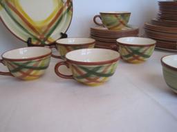 47 Pieces - Home Spun Hand Painted Pattern by Metlox Poppytail Vernonware