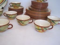 47 Pieces - Home Spun Hand Painted Pattern by Metlox Poppytail Vernonware